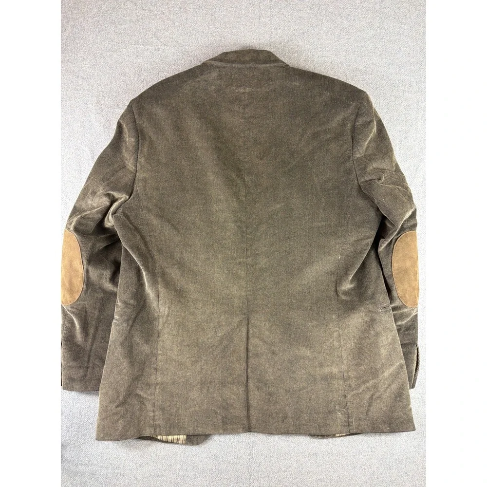 Chaps Corduroy Blazer Mens 42R Brown Elbow Patches Sport Coat Cotton‎ Classic